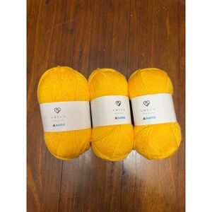 Hobbii Amigo Yarn Lot of 3 Skeins Yellow Acrylic‎ Knitting Crochet Crafts